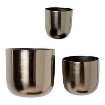 Stella & Eve Metallic Silver Finish Planter Wall Decor 3 pc Set