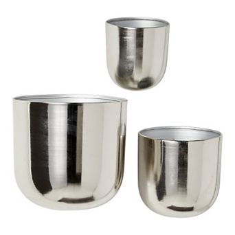 Stella & Eve Metallic Silver Finish Planter Wall Decor 3 pc Set