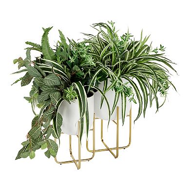 Stella & Eve Metallic Modern Planter Floor Decor 2-piece Set