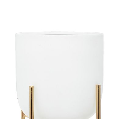 Stella & Eve Metallic Modern Planter Floor Decor 2-piece Set