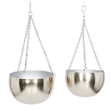 Stella & Eve Silver Finish Glam Hanging Planter Wall Decor 3-piece Set