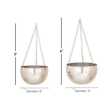 Stella & Eve Silver Finish Glam Hanging Planter Wall Decor 3-piece Set