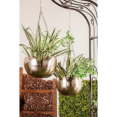 Stella & Eve Silver Finish Glam Hanging Planter Wall Decor 3-piece Set