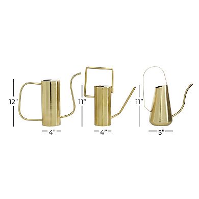 Stella & Eve Gold Finish Glam Planter Table Decor 3-piece Set