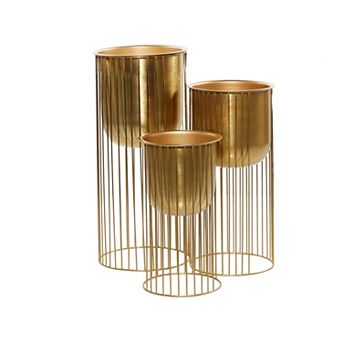 Stella & Eve Art Deco Inspired Planter Floor Decor 3 pc Set