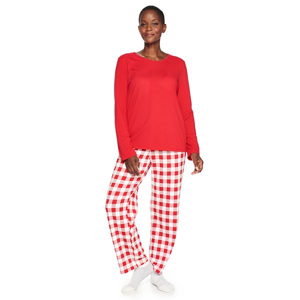 Petite Croft & Barrow® Long Sleeve Pajama Top & Pajama Pants Set