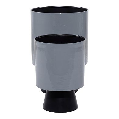 Stella & Eve Red Black Modern Planter Floor Decor 2-piece Set