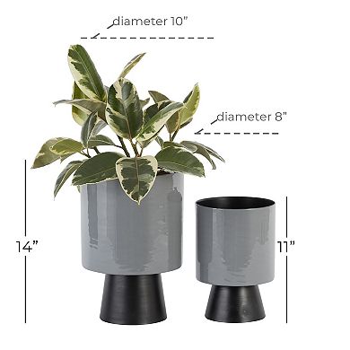 Stella & Eve Red Black Modern Planter Floor Decor 2-piece Set