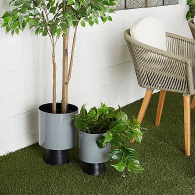 Stella & Eve Red Black Modern Planter Floor Decor 2-piece Set