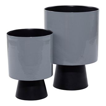 Stella & Eve Red Black Modern Planter Floor Decor 2 pc Set