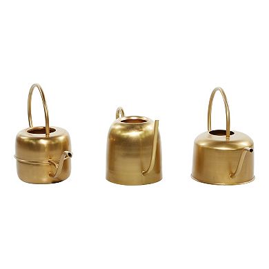 Stella & Eve Glam Gold Finish Planter Table Decor 3-piece Set