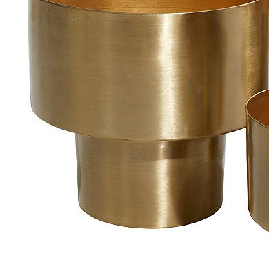 Stella & Eve Gold Finish Chic Planter Table Decor 3-piece Set