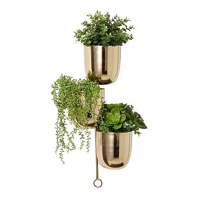 Stella & Eve Silver Finish Contemporary Planter Wall Decor