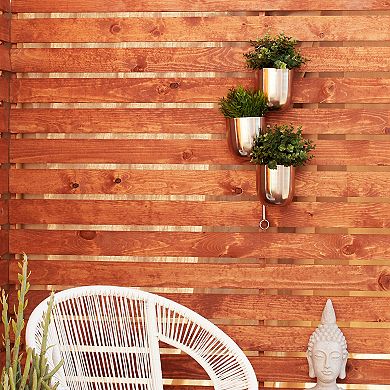 Stella & Eve Silver Finish Contemporary Planter Wall Decor