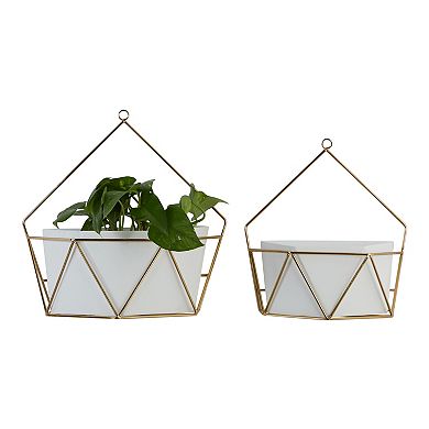 CosmoLiving by Cosmopolitan White Planter Wall Decor 2-piece Set
