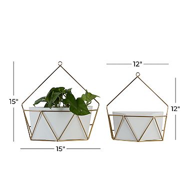 CosmoLiving by Cosmopolitan White Planter Wall Decor 2-piece Set