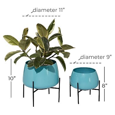 Stella & Eve Yellow Contemporary Planter Table Decor 2-piece Set