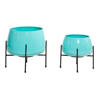 Stella & Eve Yellow Contemporary Planter Table Decor 2 pc Set