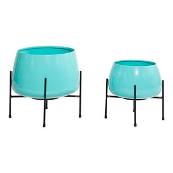 Stella & Eve Yellow Contemporary Planter Table Decor 2 pc Set