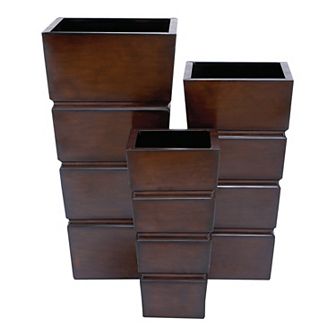 Stella & Eve Brown Rustic Planter Floor Decor 3 pc Set