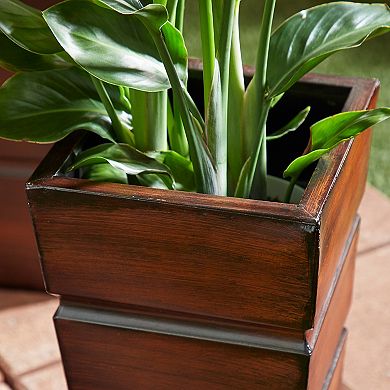 Stella & Eve Brown Rustic Planter Floor Decor 3-piece Set