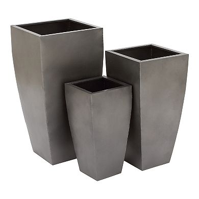 Stella & Eve Gray Modern Tapered Planter Floor Decor 3-piece Set