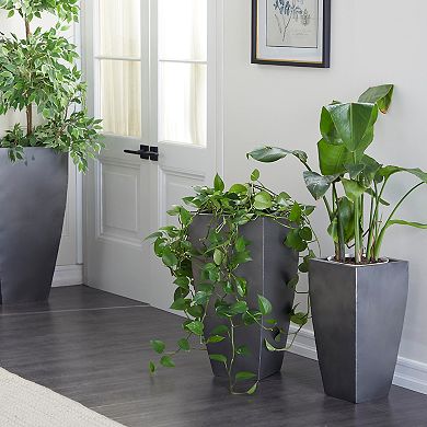 Stella & Eve Gray Modern Tapered Planter Floor Decor 3-piece Set