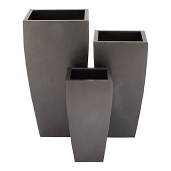 Stella & Eve Tapered Gray Contemporary Planter Floor Decor 3 pc Set