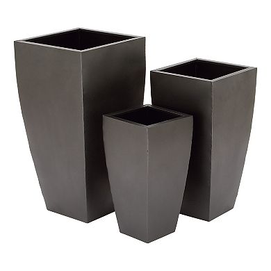 Stella & Eve Tapered Gray Contemporary Planter Floor Decor 3-piece Set