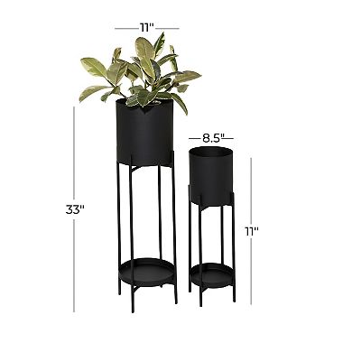 Stella & Eve Modern Cylinder Planter Floor Decor 2-piece Set