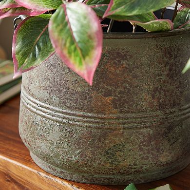 Stella & Eve Brass Finish Rustic Planter Table Decor 3-piece Set