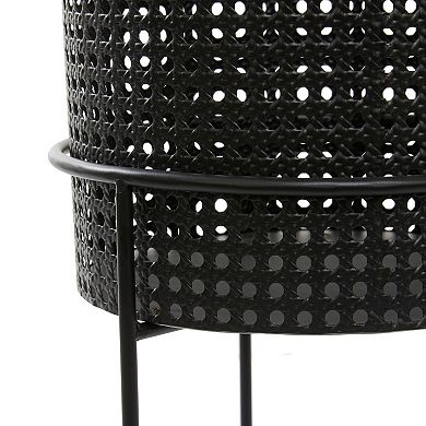 CosmoLiving by Cosmopolitan Black Cutout Planter Floor Decor 3-piece Set