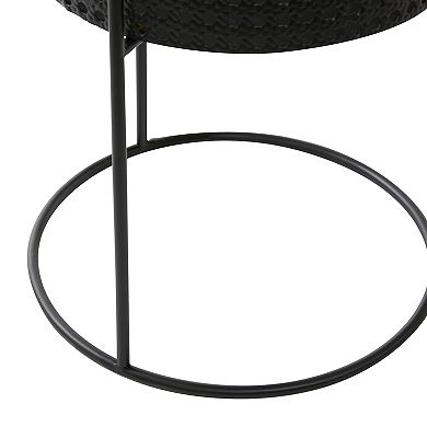 CosmoLiving by Cosmopolitan Black Cutout Planter Floor Decor 3-piece Set