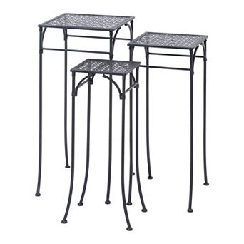 Stella & Eve Black Modern Plant Stand Floor Decor 3 pc Set
