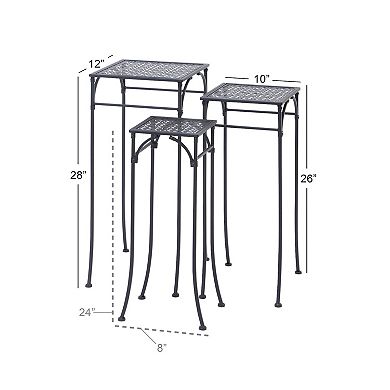 Stella & Eve Black Modern Plant Stand Floor Decor 3-piece Set
