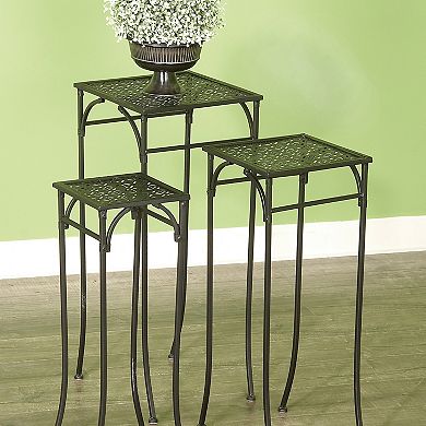 Stella & Eve Black Modern Plant Stand Floor Decor 3-piece Set