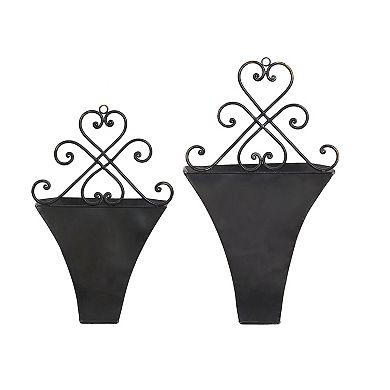 Stella & Eve Scroll Brown Planter Wall Decor 2-piece Set