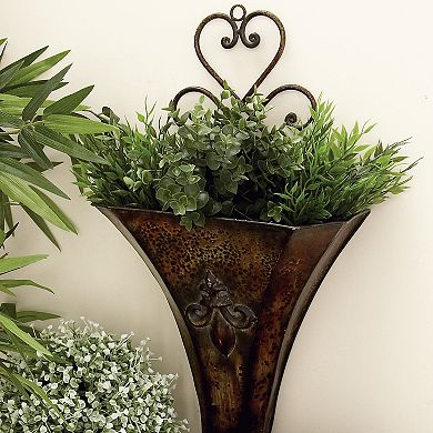 Stella & Eve Scroll Brown Planter Wall Decor 2-piece Set