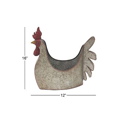 Stella & Eve Chicken Farmhouse Planter Floor Decor