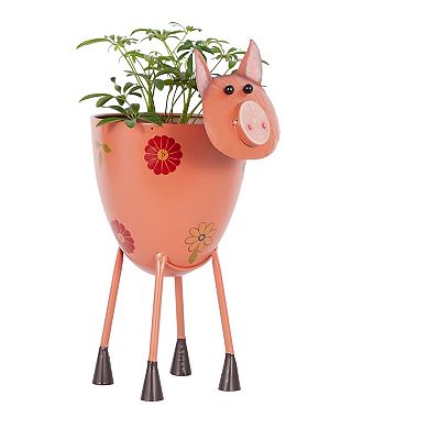 Stella & Eve Pink Pig Planter Floor Decor