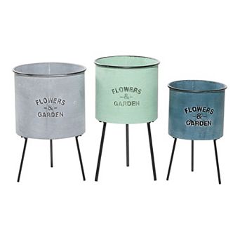 Stella & Eve Flowers Garden Farmhouse Planter Floor Decor 3 pc Set