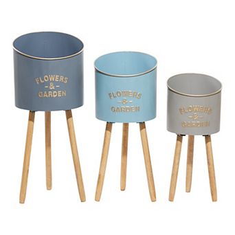 Stella & Eve Flowers Garden Planter Floor Decor 3 pc Set