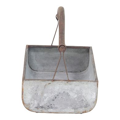 Stella & Eve Galvanized Farmhouse Handle Planter Table Decor 2-piece Set