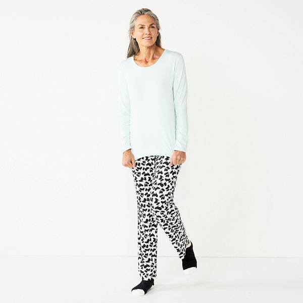 Women's Croft & Barrow® Long Sleeve Pajama Top & Pajama Pants Sleep Set
