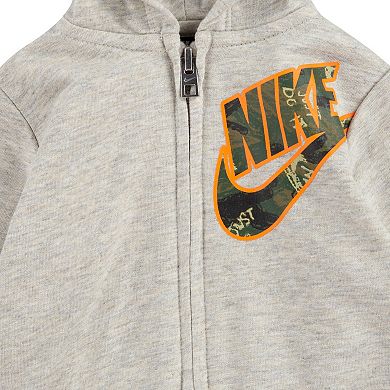 Baby Boy Nike 3 Piece Camo Zip Hoodie, Bodysuit & Pants Set