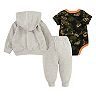 Baby Boy Nike 3 Piece Camo Zip Hoodie, Bodysuit & Pants Set