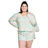 Juniors' Plus Size SO® Boxy Long Sleeve Pajama Top & Pajama Shorts Set