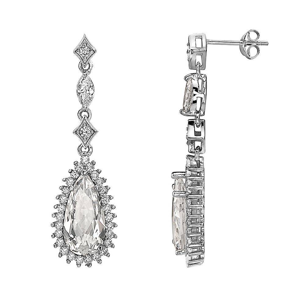 Women's AAA Cubic Zirconia Drop Earrings Pear Cut Drop Luxury Vintage