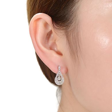 Sterling Silver Cubic Zirconia Pear Drop Earrings