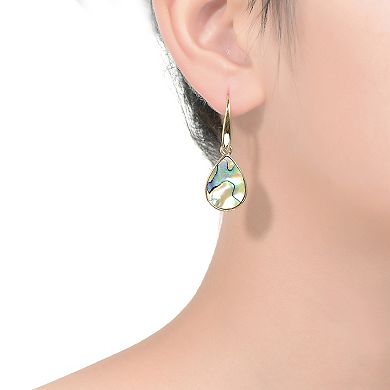 14k Gold Over Sterling Silver Abalone Drop Earrings
